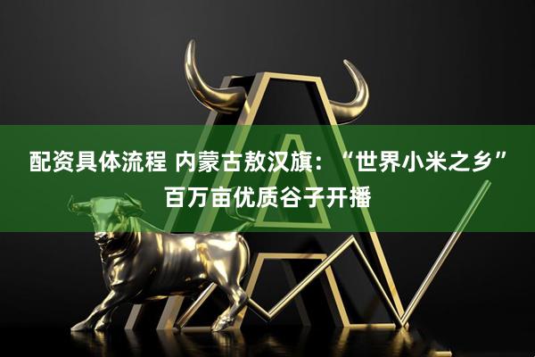 配资具体流程 内蒙古敖汉旗:“世界小米之乡”百万亩优质谷子开播